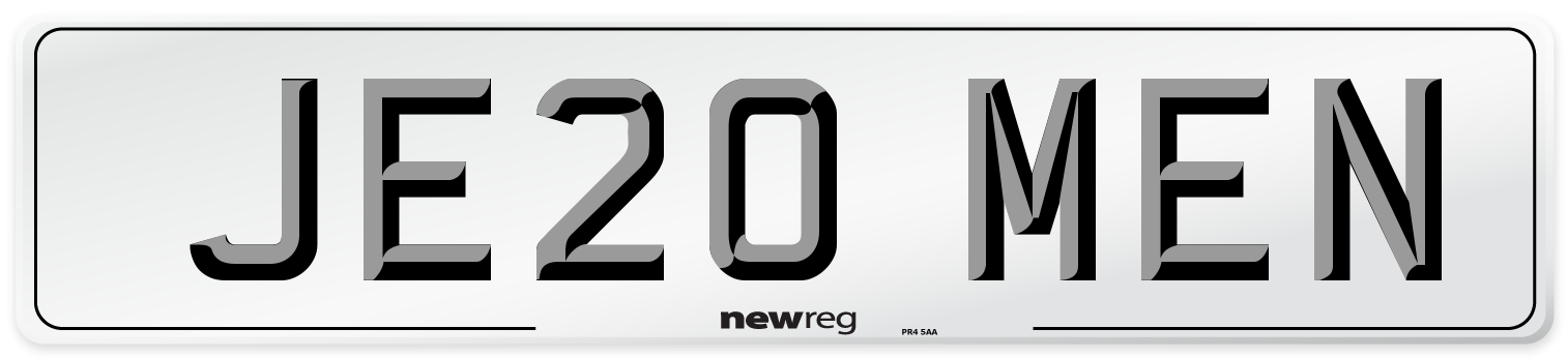 JE20 MEN Number Plate from New Reg